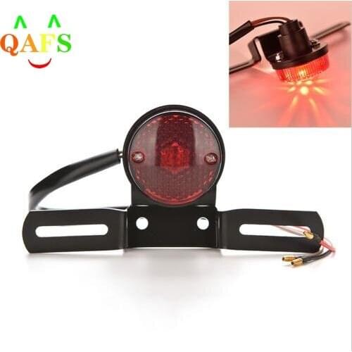 Universal 12V Red Lens Motorcycle Brake Rear License Plate Bracket Tail Light