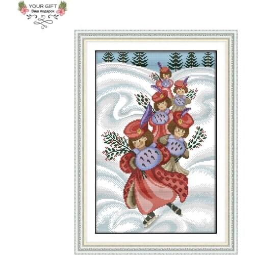 Your Gift RA128 14CT 11CT Counted and Stamped Home Decor A Tree Planting Girl Needlework Needlepoint Cross Stitch kits