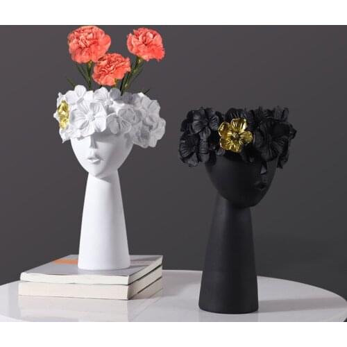 Nordic Resin Vase Green Plant Dried Flower Plant Arrangement Living Room Home Creative Decorat Ornaments Flowers Pot Crafts