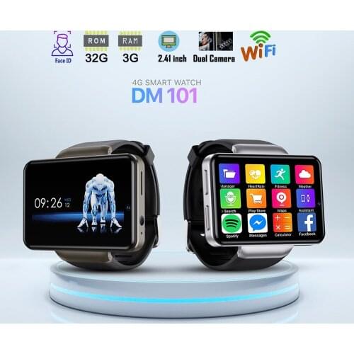 4G GPS Wifi Smart Watch 2.41 Inch 3GB 32GB Dual Camera Waterproof Heart Rate Pedometer Android GameWatch for Sport Woman and Man