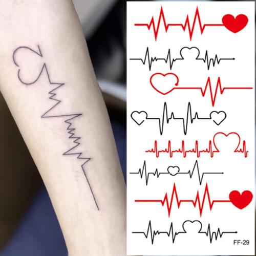 Sanskrit Flower Temporary Tattoo Sticker Feather Love Wave Chest Arm Waterproof Transfer Tattoos Women Men Body Art Fake Tatoo