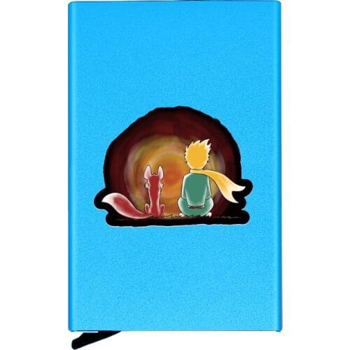 High Quality Fashion The Little Prince Movie Automatic Pop Up Credit Card Holder Cover Rfid Aluminum Pocket Wallet