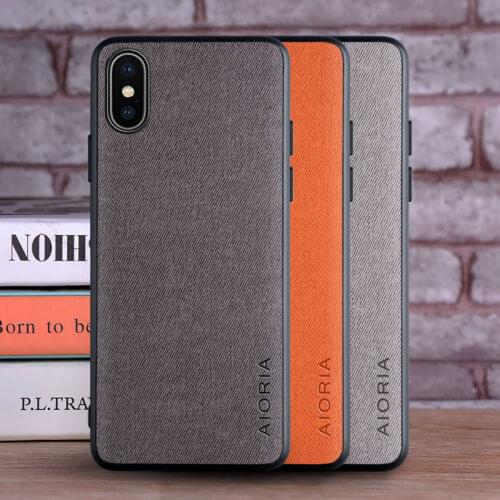 Case for iphone XR X XS MAX coque Luxury textile Leather skin soft TPU hard PC phone cover for iphone xr x xs max case funda