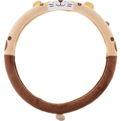 Steering Wheel Cover Protector Winter Plush Warm Universal Fit Most Car (Plush Style )