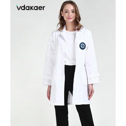 Long Sleeve beauty parlour Pet Hospital overalls suit collar women Medical Coat Uniform Medical Lab Coat Hospital Doctor Clothes