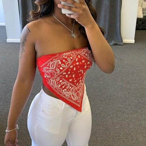 4 Colors 8 Sizes Geometry Print Bandeau Strapless Crop Sleeveless Top Casual Summer Women Chest Tube Wrapped
