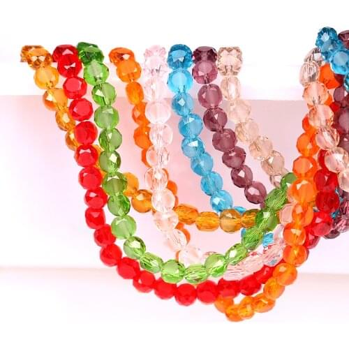 ZHUBI 100pcs/lot Charms Crystal Glass Loose Breads Beads 6mm Faceted Flat Beads Craft Chinese Beading Cheap Jewelry Wholesale