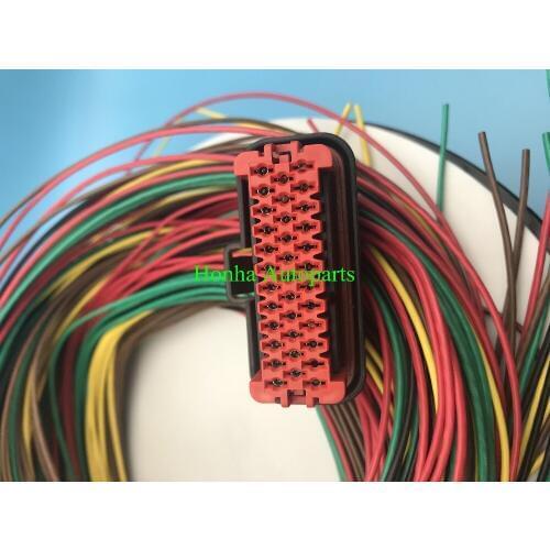1pcs/lot 35 Pin/Way ECU Female Automotive Waterproof Connector Plug Socket With Cable Wire Pigtail For TE/AMP/TYCO 776164-1