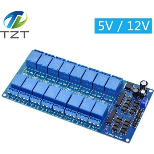 5V 12V 16 Channel Relay Module for arduino ARM PIC AVR DSP Electronic Relay Plate Belt optocoupler isolation 16 way