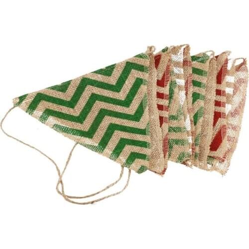 20sets/lot 12 Flags colorful Wavy Stripes Fabric Linen Flag Banner Wedding Birthday Party Decoration Festival Deco Pennant