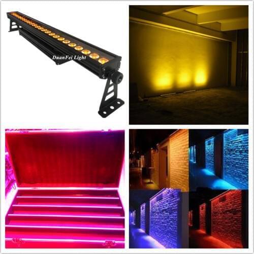 5pcs with flycase IP65 DJ equipment 24x15w RGBWA 5IN1 Led Wall Wash Lights par led For Disco Dj party bar Outdoor