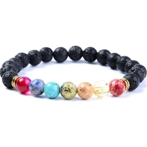 8mm vt3434 mulitcolor rainbow agate lapis lazuli Onyx Macrame Braided black volcanic lava Bracelet Reiki Buddha Prayer Yoga