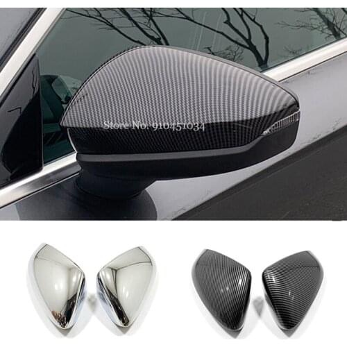 ABS Carbon fiber For Audi A3 2020 2021 Accessories LHD Car Side Door Rear View Mirror Cover Trim Sticker Car Styling 2pcs
