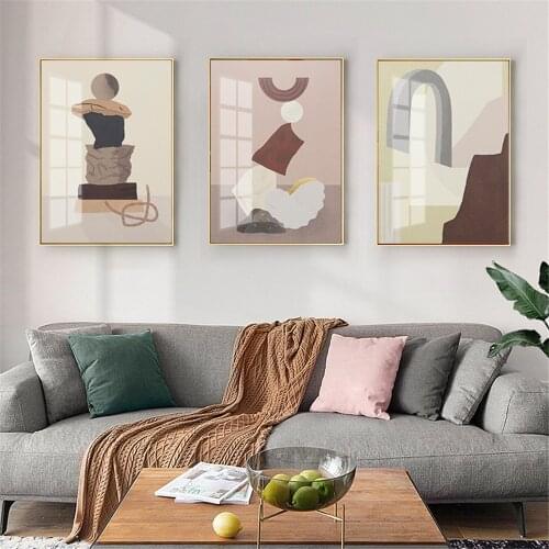 Abstract Architecture Wall Art Posters And Prints Geometry Color Block Canvas Painting Modern Pictures Living Room Home Decor