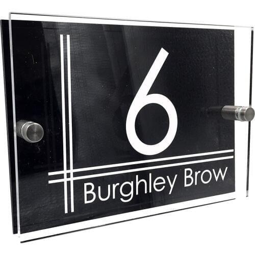 DIY House Number Customized Contemporary House Acrylic Sign Plaque High Quality Glass effect