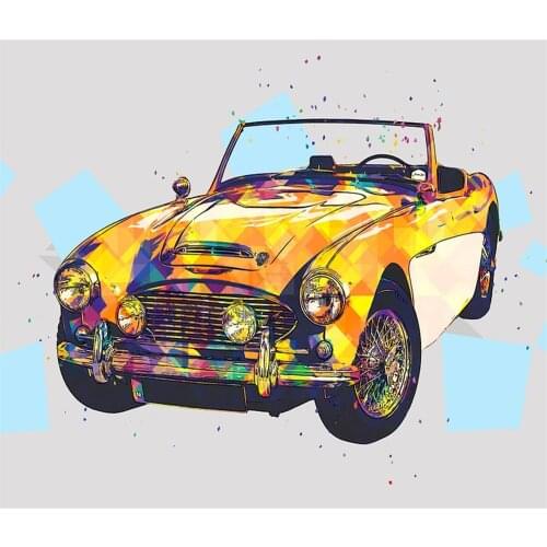 Diamond Painting Kits Full Drill Cross Stitch Round Rhinestone Embroidery Arts Craft for Home Decor Gift,Cartoon Vintage Car