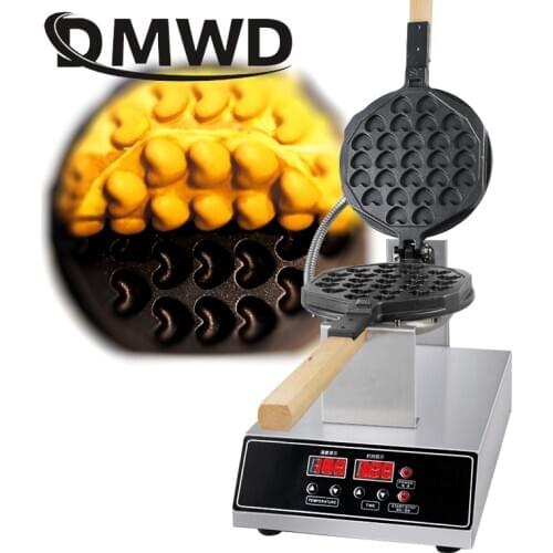 Digital Heart Shape Chinese Egg Bubble Waffle Maker Eggettes Puff Cake Iron HongKong Eggs Muffin Machine Oven Non-stick Plate EU