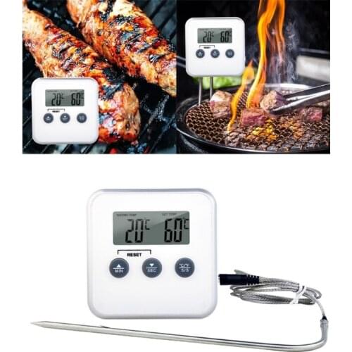 Digital Cooking Food Meat Smoker Oven Kitchen BBQ Gril Thermometer Clock Timer