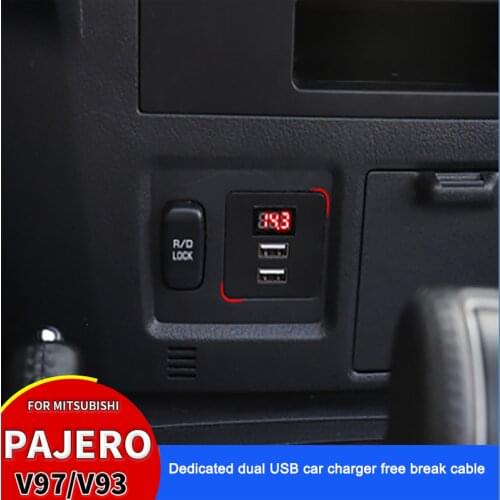 USB Interface Pajero V97/V93 Car Original C-Type Charging Cable Interface Quick Charging Dual Port Black /Blue Red Fluorescent