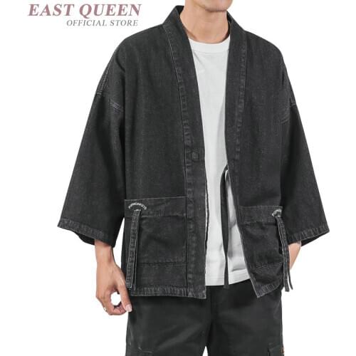 Jeans Kimono Cardigan Men Vintage Denim Jacket Casual Coat Male Streetwe Plus Size 2019 Male Fashion Oversize Autumn Coat KK2927