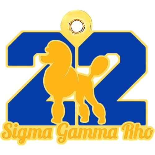 Greek letter society SIGMA GAMMA RHO fraternity Jewelry charm Enamel Poodle Metal Pendant