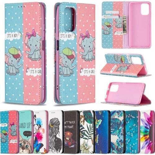 10pcs/Lot Automatic Magnetic Printed Flip Leather Phone Case For Xiaomi Poco M3 X3 For Redmi Note 9T 10 Pro Max 10S 4G Wallet