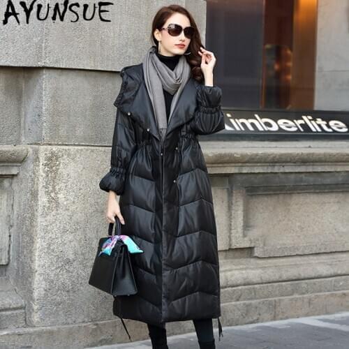 AYUNSUE Genuine Leather Jacket Womens Down Jacket 2020 Winter Jacket Women 100% Sheepskin Coat Female Korean Long Coats MY3789