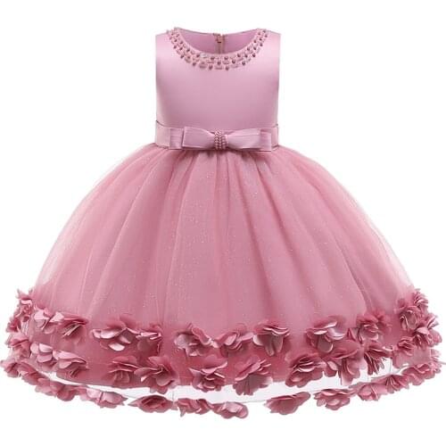 2021 Princess Kids Dresses for Girls Lace Embroidered Tutu Ball Gown Flower Prom Dress Girl Clothes Children Wedding Party Dress
