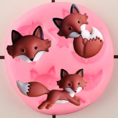 Fox Cake Border Silicone Mould Cake Decorating Tools Animal Cupcake Topper Fondant Mold DIY Candy Resin Clay Chocolate Molds