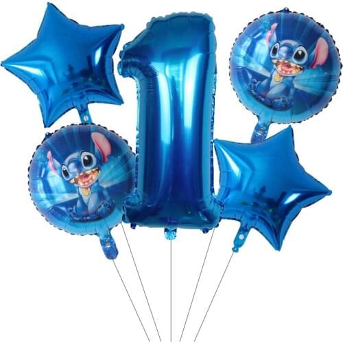 5pcs Cartoon Foil Helium Balloons Set Baby Shower 1 2 3 4 5th Birthday Theme Party Decoration Kids Toys Air Globos Supplies Ball