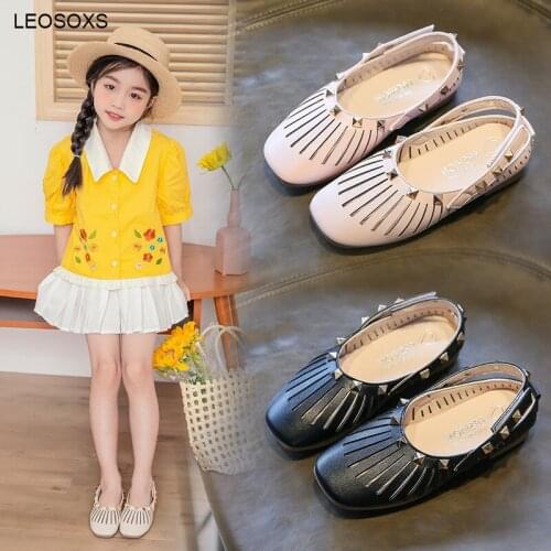 2021 New Sandals Girls Summer Princess Shoes Student Breathable Net Shoes Korean Fashion Childrens Shoes