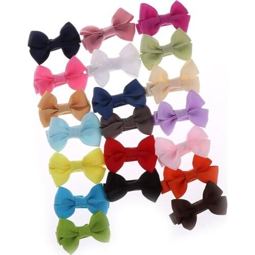 2021 New 20Pcs Cute Hair Bows Boutique Alligator Clip Grosgrain Ribbon For Girl Baby Kids