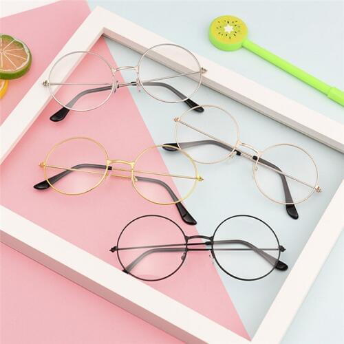 Men Women Classic Vintage Round Lens Flat Mopia Glasses Optical Glasses Transparent Metal Frame Eyewear Clear Lens Eyeglasses