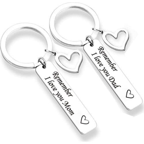 Remember I Love You Mom Dad Key Chain Thanks Mom and Dad Present Mothers Day Gift Fathers Day Gifts Party Favors