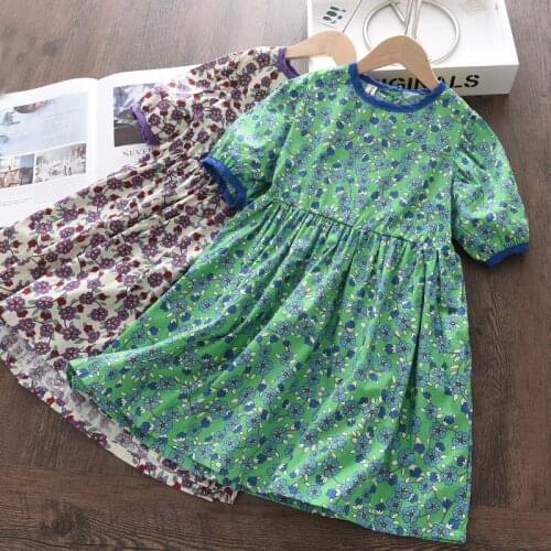Baby Girls Casual Dresses New Trend Fashion Kids Summer Floral Clothes Short Sleeve Children Princess Vestidos Korean Clothing