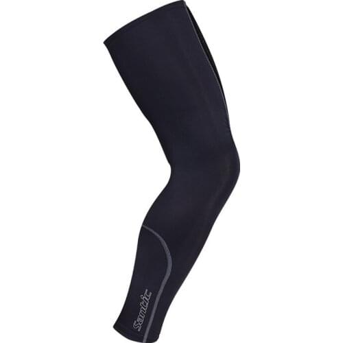 Santic Cycling Leg Warmers Men and Women Anti-UV Protective Leg Warmer Black Spring Summer Ciclismo Asian Size S-2XL