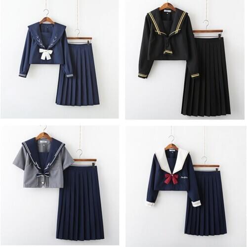 Daily wear classical Schoolgirl Uniform Japanese Class Navy Sailor School Uniforms Students Clothes For Girls Anime COS