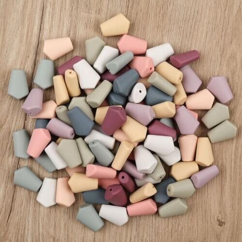 2.5*3cm 20pcs/lot Silicone Loose Beads Safe Teether Round Baby Teething Beads DIY Chewable Pacifier Chain Baby Products