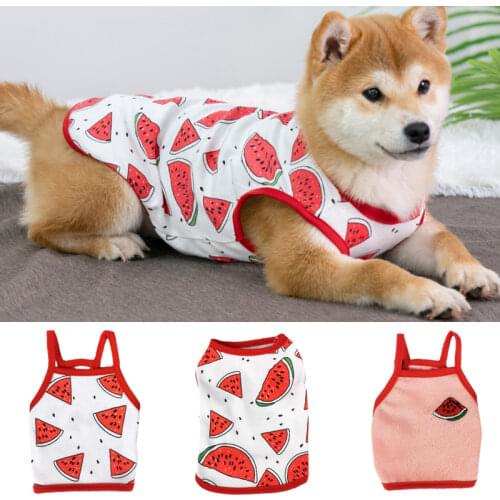 Cute Fruit Print Cat Dog Vest Shirt for Small Dogs Mascotas Clothes Summer Cotton Puppy Chihuahua Maltese Shirts Pet Clothing