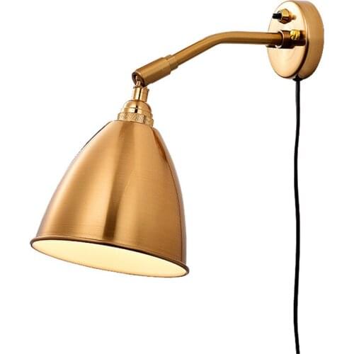 Nordic designer modern metal wall lamp stairs Living room bedside LED swing bedroom lighting fixture loft industrial decoration