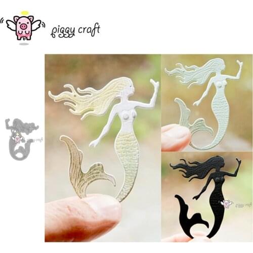 Piggy Craft metal cutting dies cut die mold Mermaid decoration Scrapbook paper craft knife mould blade punch stencils dies