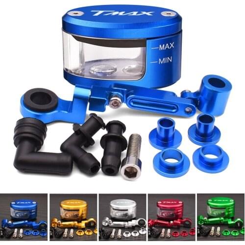 TMAX CNC Motorcycle Brake Fluid oil Reservoir Cup tank +support bracket For YAMAHA T-Max 500 2004-2011 TMax 530 2012 2013 2014