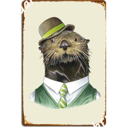 Otter Animal Print Modern Kids Metal Signs Club Party Wall Decor Design Living Room Tin sign Posters