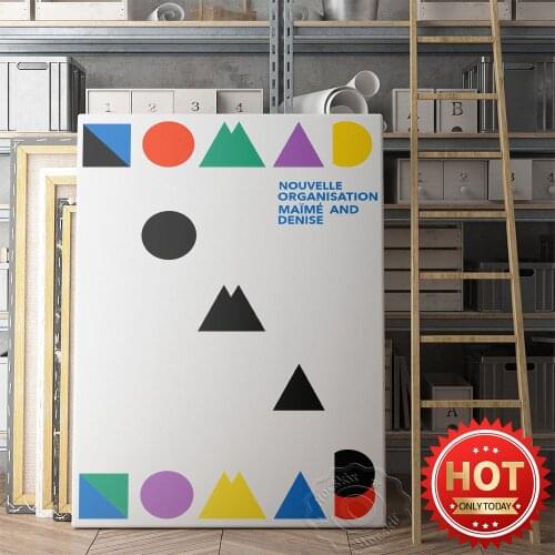 Ikko Tanaka Exhibition Poster, Tanaka Nomad Art Prints, Round Triangle Graph Wall Decor, Geometry Colours Patten Wall Painting