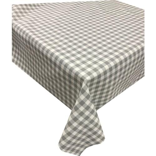 Zeren Home Gray White Plaids Carefree Table Cloth 170x500 cm