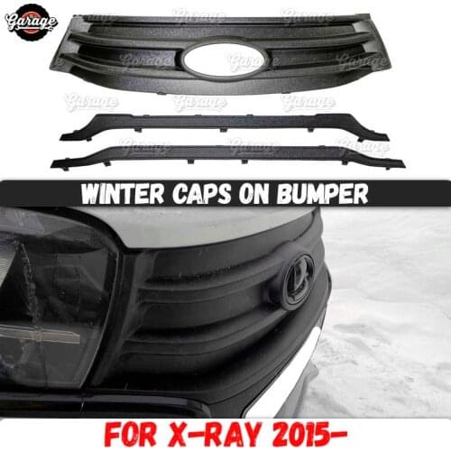 Winter caps for Lada X-Ray 2015- on radiator grill and bumper ABS plastic accessories covers protective pads car styling tuning