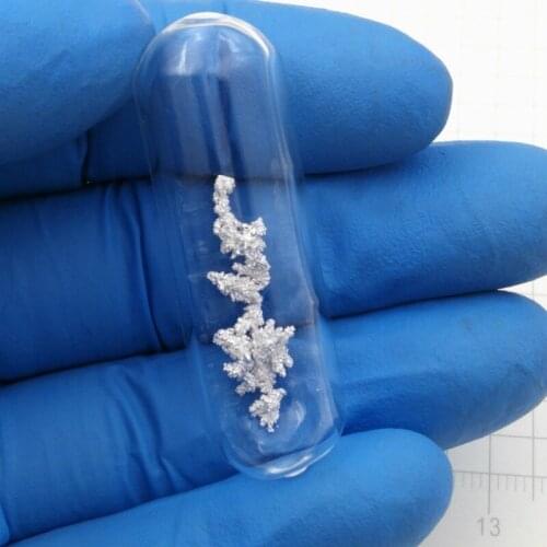 1g Silver Metal 99.99%,Silver crystal Irregular Lump Pieces in glass ampoule