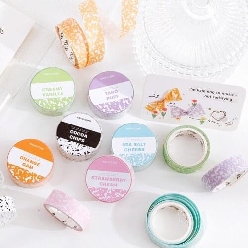 1pc Adhesive Washi Tape Diy Scrapbooking Sticker Label Masking Tape Round Stickers for Journal Planner Scrapbooking Tape