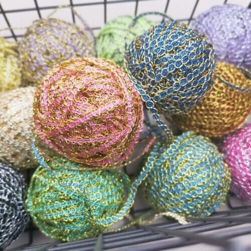 20Meters 5mm Gold And Silver Silk Ribbon Baby Clothes Performance Clothing Home Fabric Curtain Pillow Decorative Lace Belt