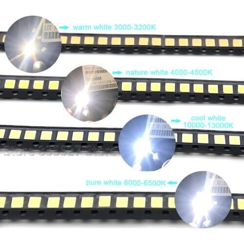 4 colors* 50pcs=200pcs 2835 SMD LED pure/natural/warm/cool white LED 23-25LM bright lamp beads Light emitting diode